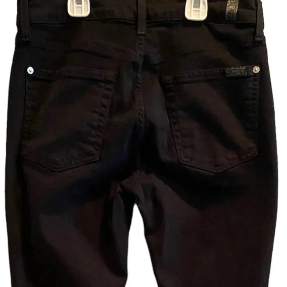 7 FOR ALL MANKIND WOMENS SKINNY BLACK JEANS PANTS BOTTOMS SIZE 28 - Picture 6 of 6